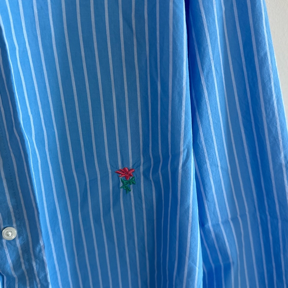 NWT Blue Striped Oversized Buttondown Shirt - Picture 4 of 8